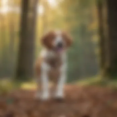 A trainer using a clicker to teach a dog the fetch command, illustrating training methods for automatic fetch.