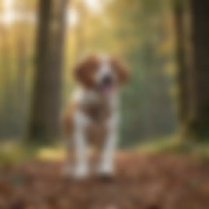 A trainer using a clicker to teach a dog the fetch command, illustrating training methods for automatic fetch.