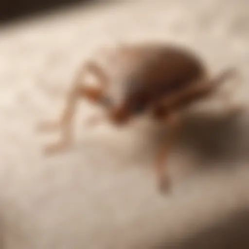 Close-up view of a bed bug on fabric