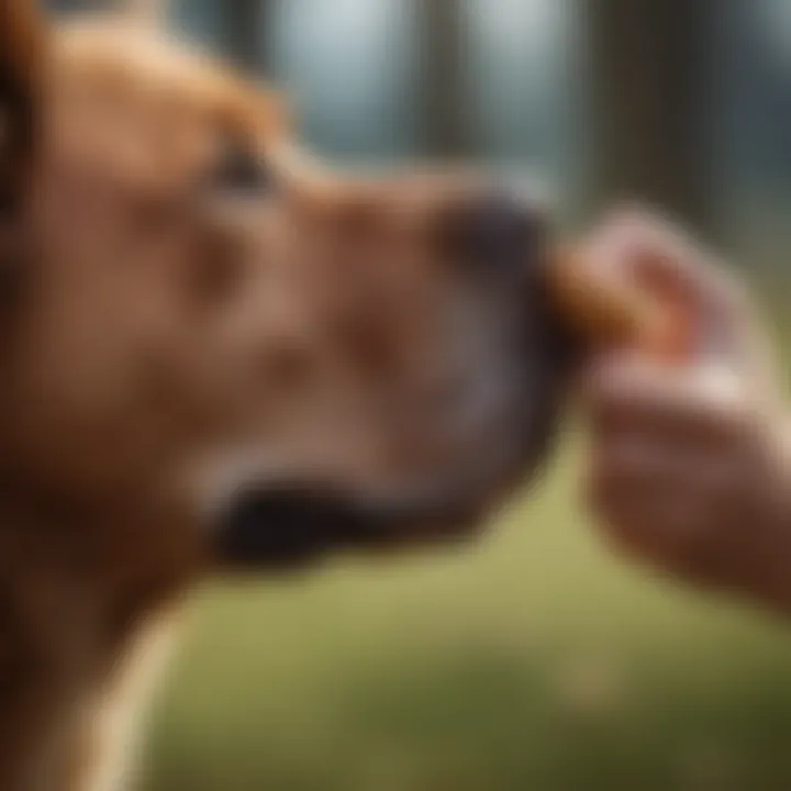 A close-up of a dog licking a person's hand, showcasing the bond between them.