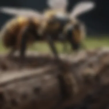Ecological Role of Black Wood Boring Bees An ecological diagram showing the role of black wood boring bees in biodiversity