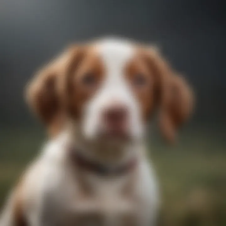 Brittany Spaniel puppy with a joyful expression