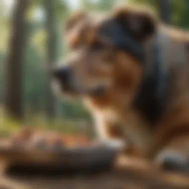 The Importance of Nutrition in Canine Diet A dog enjoying a nutritious meal in a serene environment