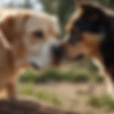 A concerned dog owner observing their pet's behavior.