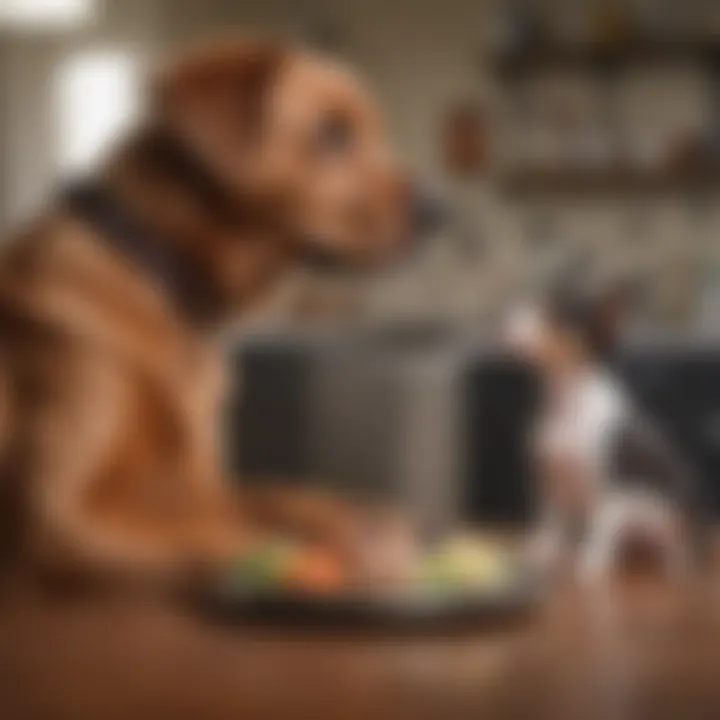 A vet discussing dietary options for diabetic dogs with a concerned pet owner.