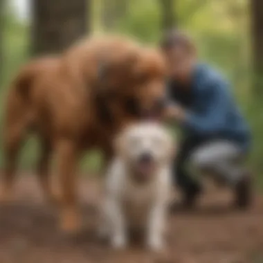 Owner managing a dog's humping behavior with training