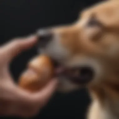 Communication Through Licking Close-up of a dog licking its owner's hand