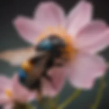 Intricate Details of a Carpenter Bee Pollinating Close-up of a carpenter bee on a flower