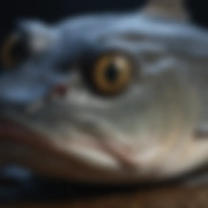 Close-up of catfish exhibiting unique physical characteristics.