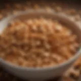 Close-up of chicken feed in a bowl, highlighting its nutritional value.