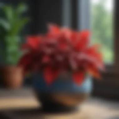 Vibrant coleus plants thriving in decorative pots