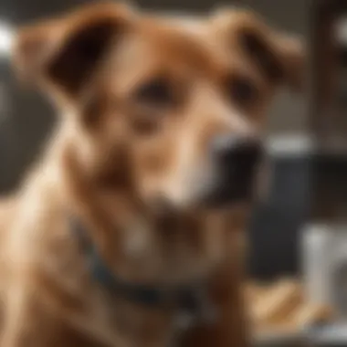 Healthy dog undergoing a check-up before neutering