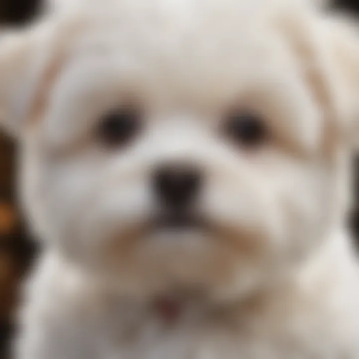 A close-up of a Maltese puppy, highlighting its fluffy coat and bright eyes, symbolizing the breed's appeal.