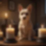 Candlelit memorial for a small pet