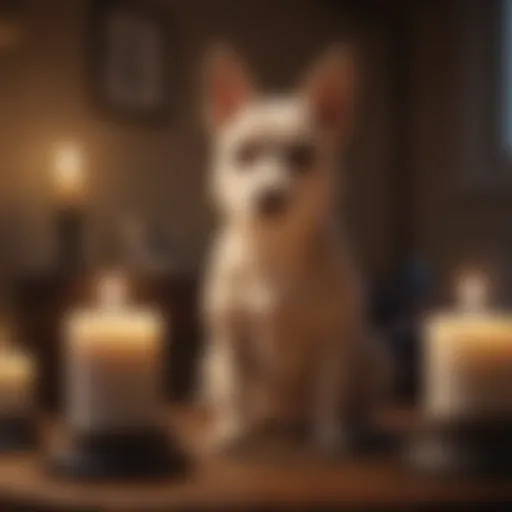 Candlelit memorial for a small pet