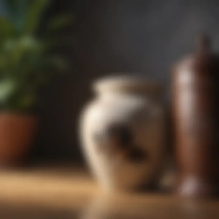 Pet urn options displayed