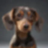 Dapple doxie showcasing its unique coat pattern