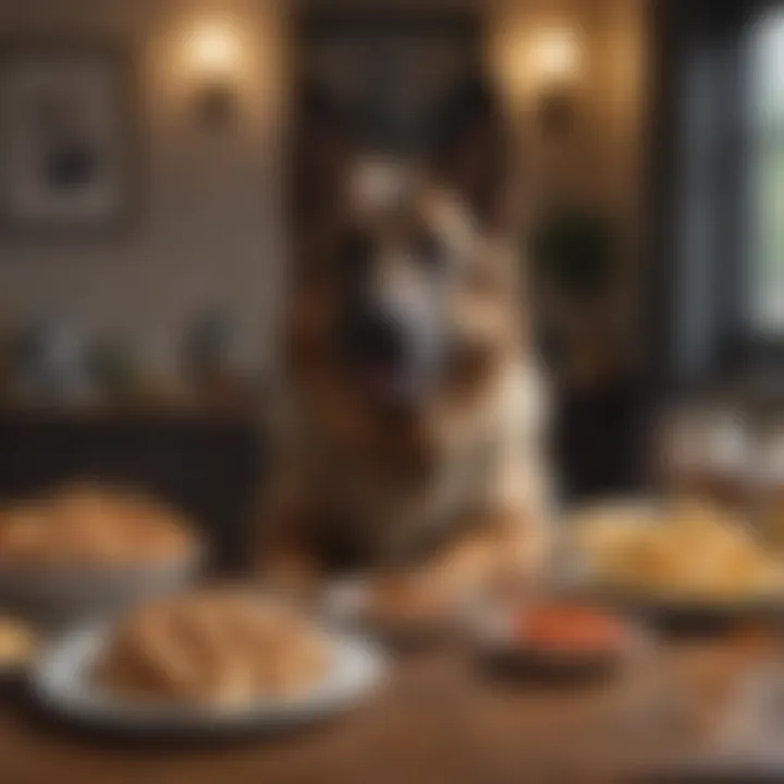 A selection of harmful foods for dogs displayed on a table