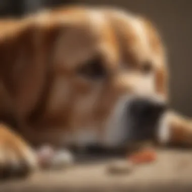 Senior dog resting comfortably with a focus on its joints.