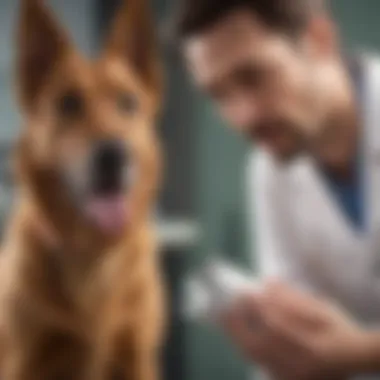 Veterinary Consultation on Joint Health Veterinarian consulting with a pet owner about joint health.