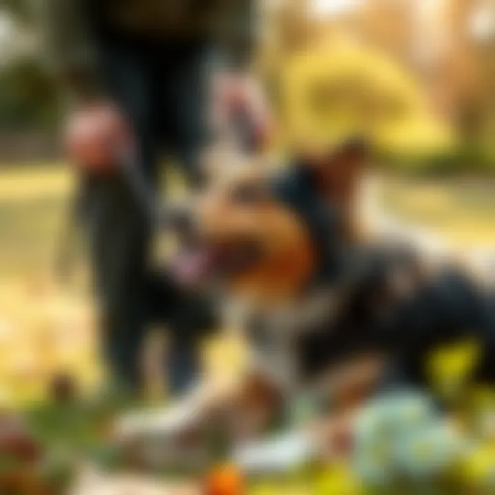 Pet owner engaging with their dog to alleviate boredom