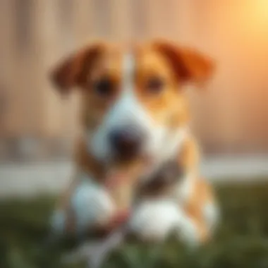 Dog chewing a toy in a playful manner