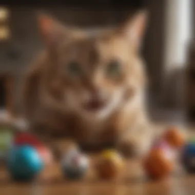 Enhancing Well-Being Through Play A joyful cat playing with toys, symbolizing the benefits of emotional support animals.