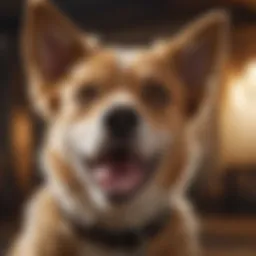 Young dog displaying excitement