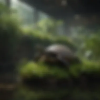 Expansive Turtle Tank Design Expansive turtle tank showcasing aquatic plants and basking areas