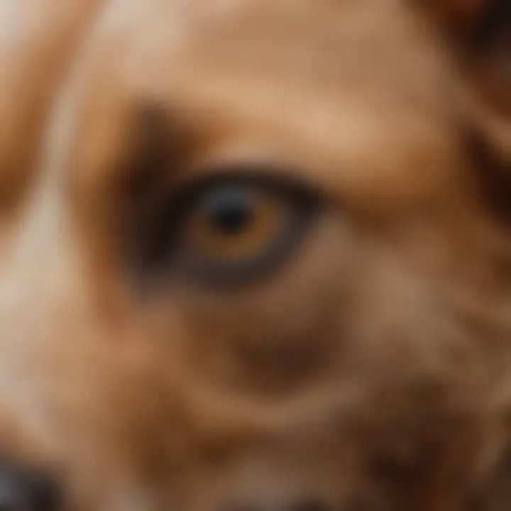 Close-up of a dog's flaky skin showing irritation and dryness