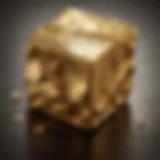 A close-up view of a gold chunk showcasing its unique texture and luster