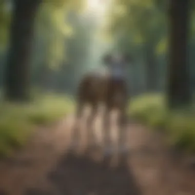Mindful Walk with Your Greyhound Owner observing greyhound during a walk in nature
