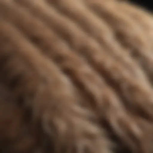 Close-up view of dog fur with visible lice