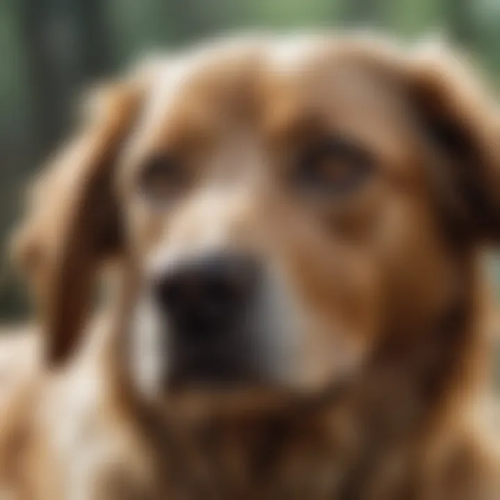 Dog exhibiting signs of discomfort due to lice infestation