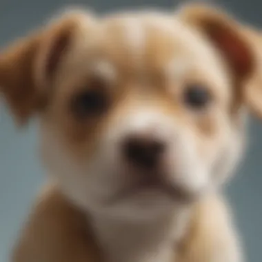 A close-up of a Lapsa Opsi puppy showcasing its distinctive facial features.