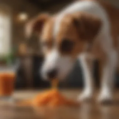 A healthy dog engaging in play, showcasing vitality despite a low protein diet