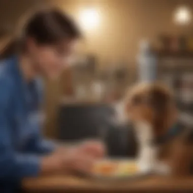 A veterinarian discussing dietary options with a pet owner