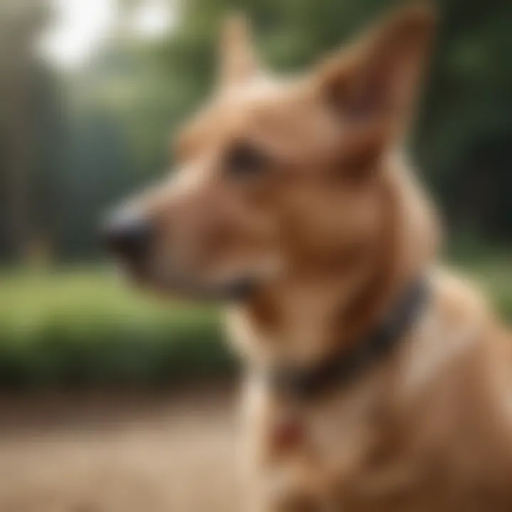 A happy dog owner engaging with their pet using a martingale collar.