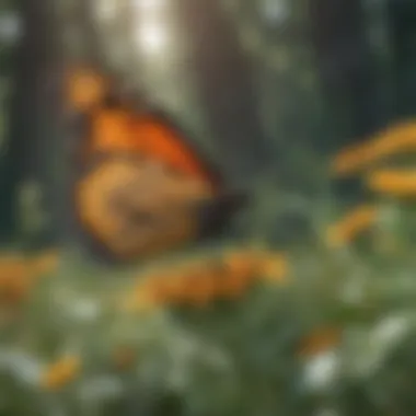 Critical Habitat for Monarch Butterflies A landscape showcasing the habitat critical for monarch butterflies.