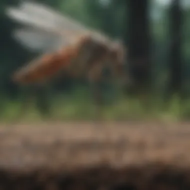 Avian Species Targeting Mosquitoes Birds swooping down to catch mosquitoes in a natural habitat.