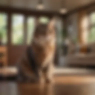 Creating a Cat-Friendly Home for Non-Shedding Breeds A peaceful home environment adapted for a non-shedding cat, featuring cozy spaces and cat-friendly furniture