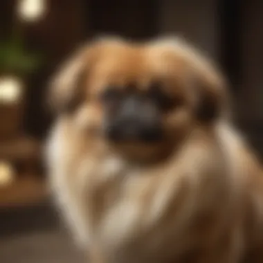 A Pekingese dog showcasing its distinctive coat and features