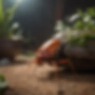 Phoenix Cockroaches as Pets Showcasing Phoenix cockroaches in a terrarium setting as possible pets