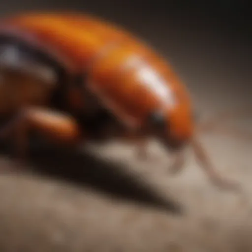 Close-up view of a Phoenix cockroach showcasing its unique physical characteristics