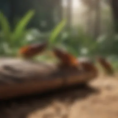 Natural Habitat of Phoenix Cockroaches Illustration of the habitat of Phoenix cockroaches in their natural environment
