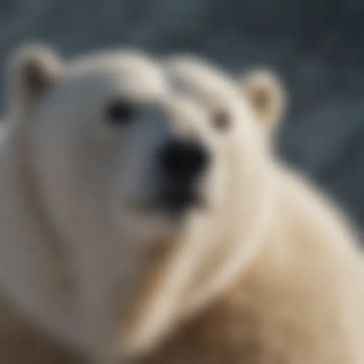 Comparison of polar bear fur color in different lighting conditions