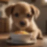 Puppy enjoying a nutritious meal