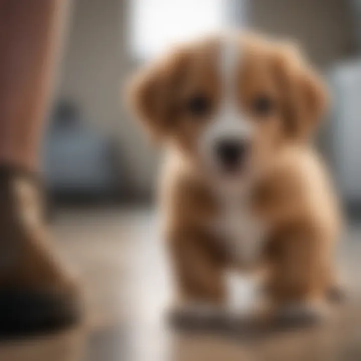 Puppy receiving veterinary care