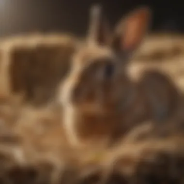 Importance of Fiber in Rabbit Diet Close-up of hay, an essential fiber source for rabbits