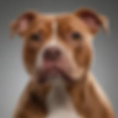 A well-groomed Red Nose Pitbull standing proudly, highlighting its physical traits